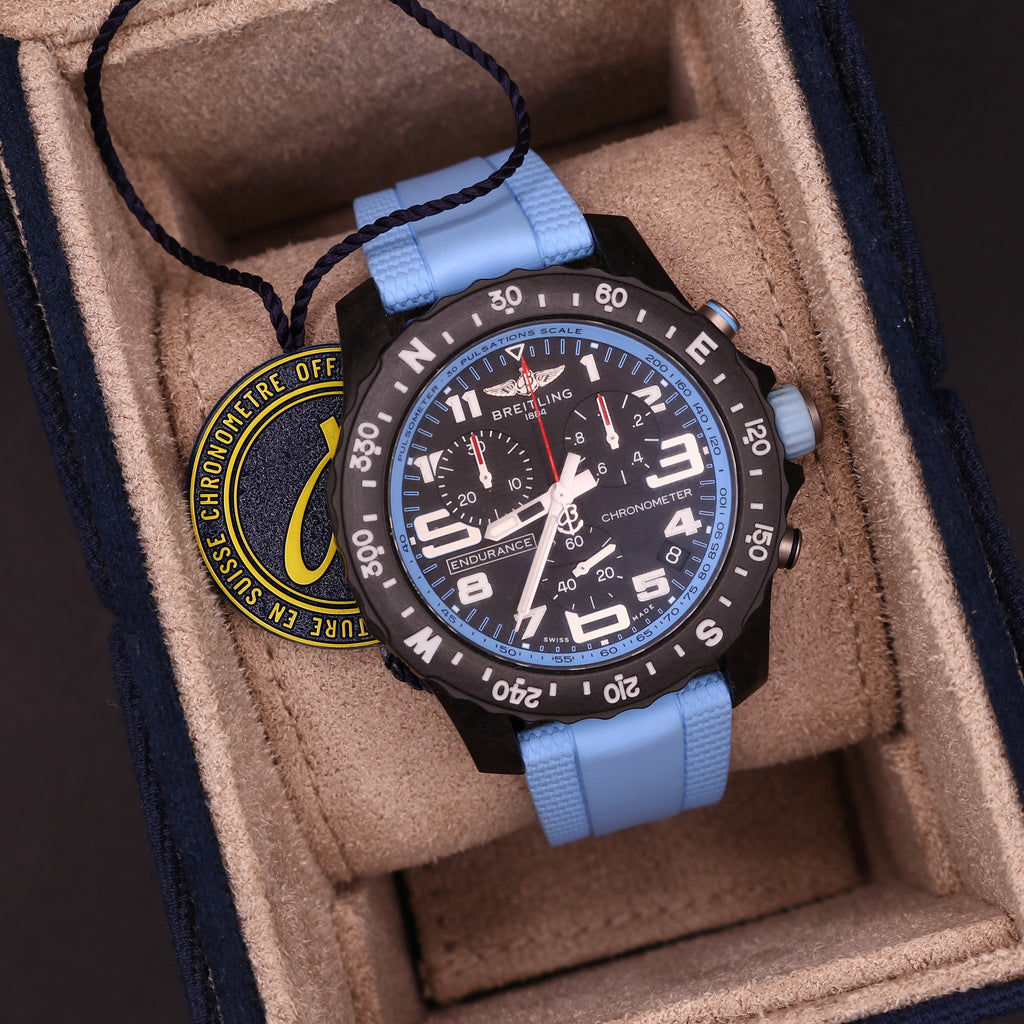 New Shape Breitling Endurance Pro - Baby Blue - Warranty28 - Full Set - PX