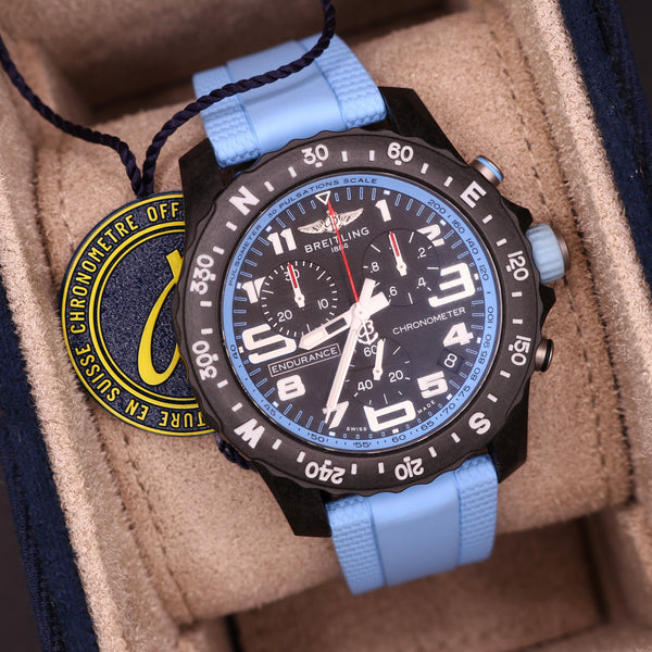 New Shape Breitling Endurance Pro - Baby Blue - Warranty28 - Full Set - PX