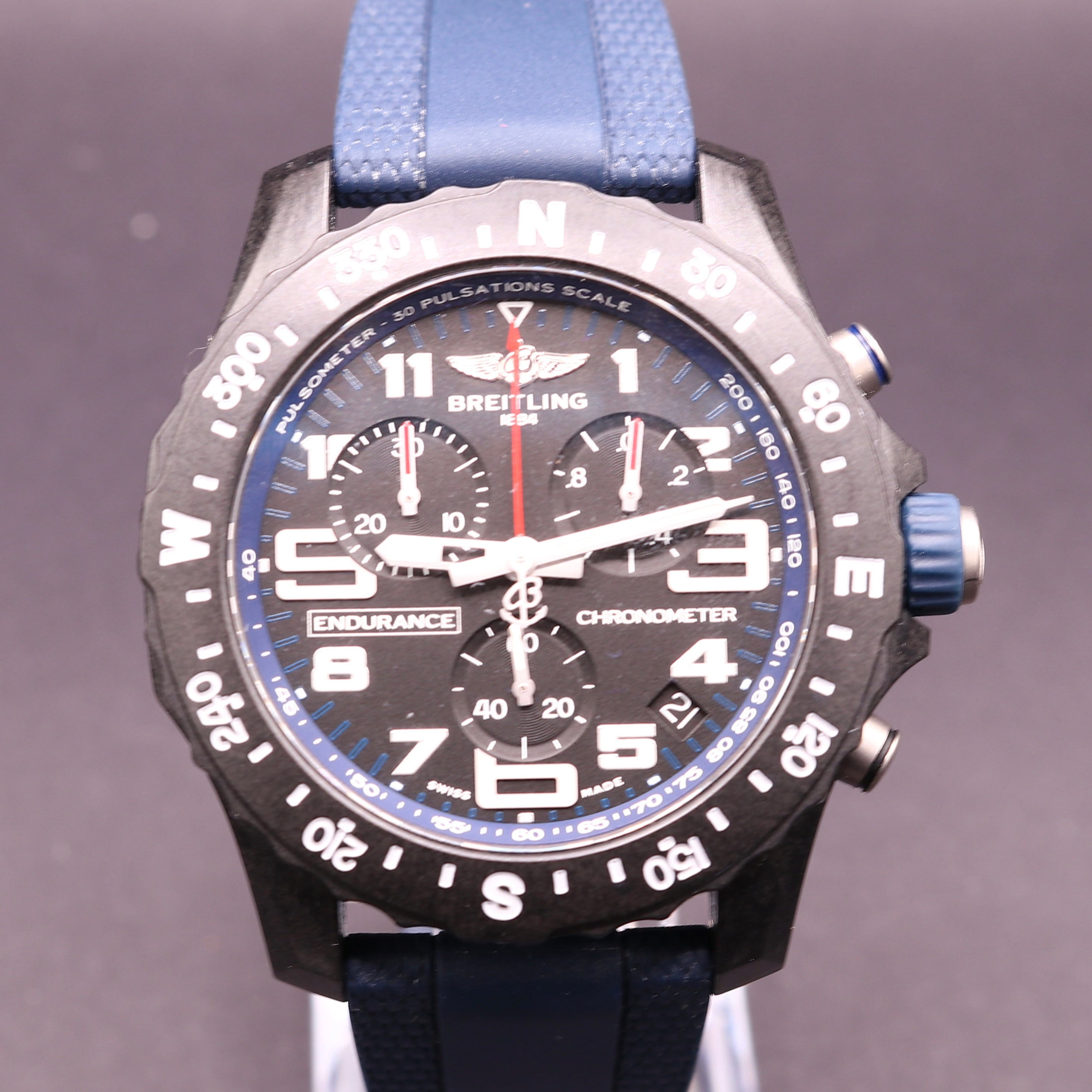 2025 BREITLING Endurance Pro Navy Blue Full Set - Warranty27 - PX Available