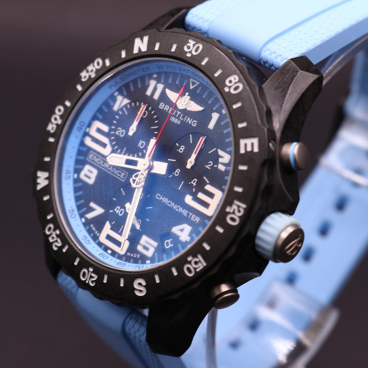 New Shape Breitling Endurance Pro - Baby Blue - Warranty28 - Full Set - PX