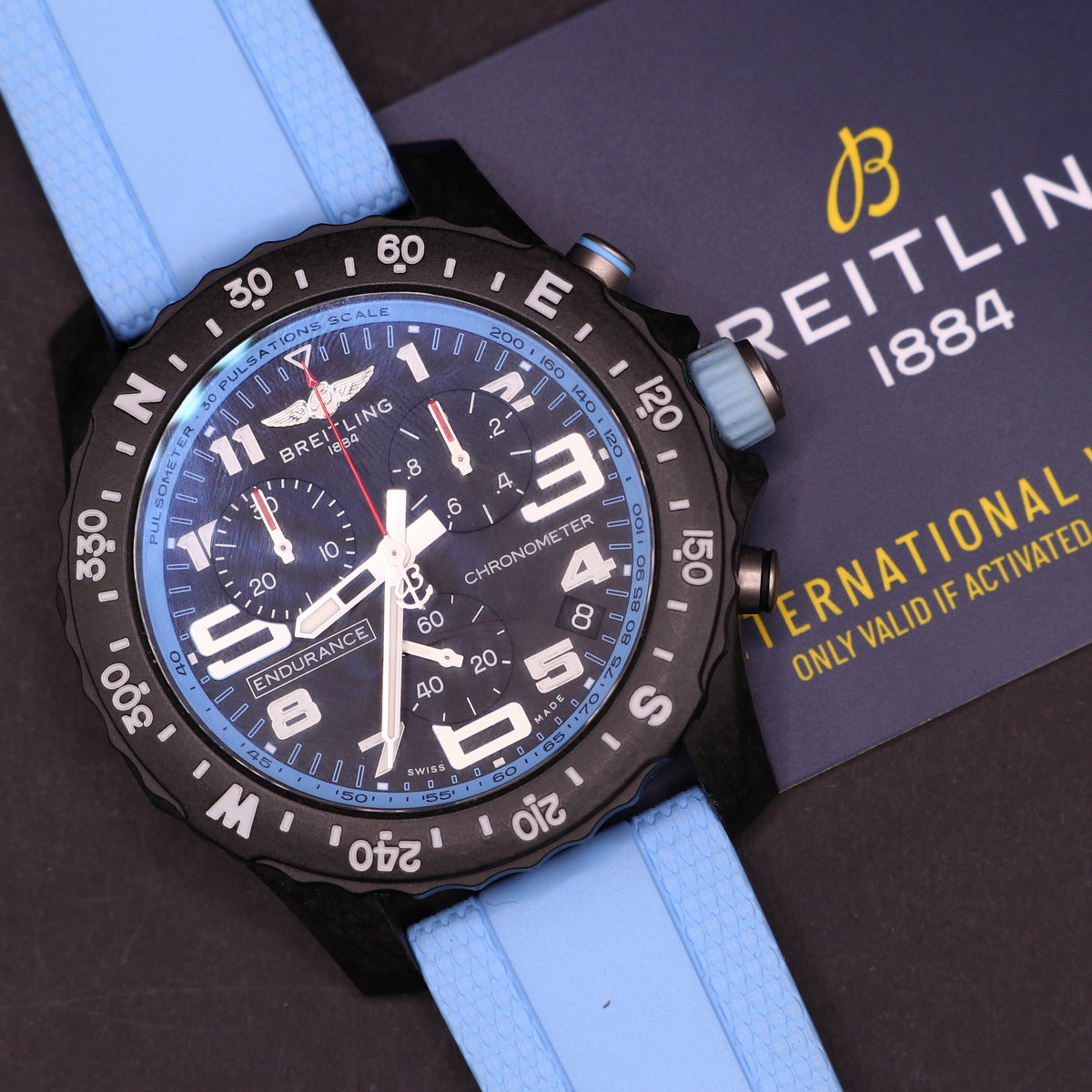 New Shape Breitling Endurance Pro - Baby Blue - Warranty28 - Full Set - PX