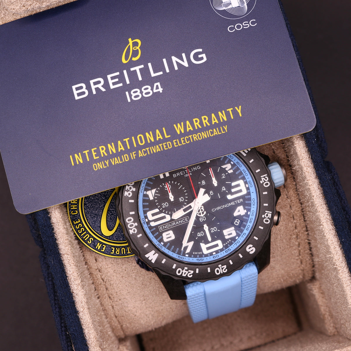 New Shape Breitling Endurance Pro - Baby Blue - Warranty28 - Full Set - PX