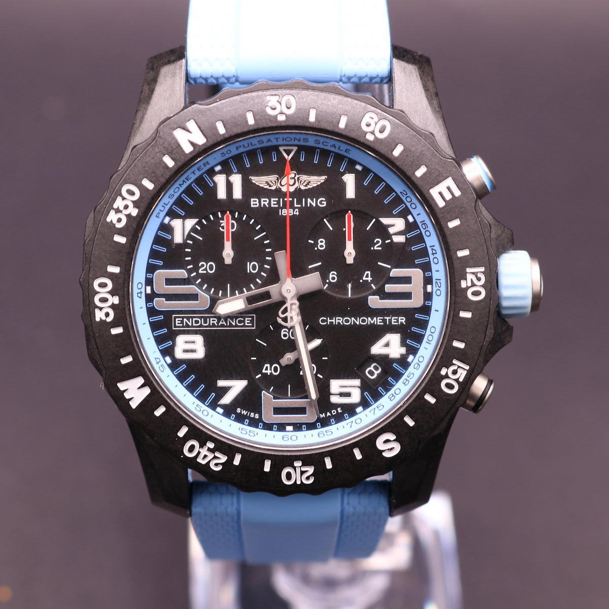 New Shape Breitling Endurance Pro - Baby Blue - Warranty28 - Full Set - PX