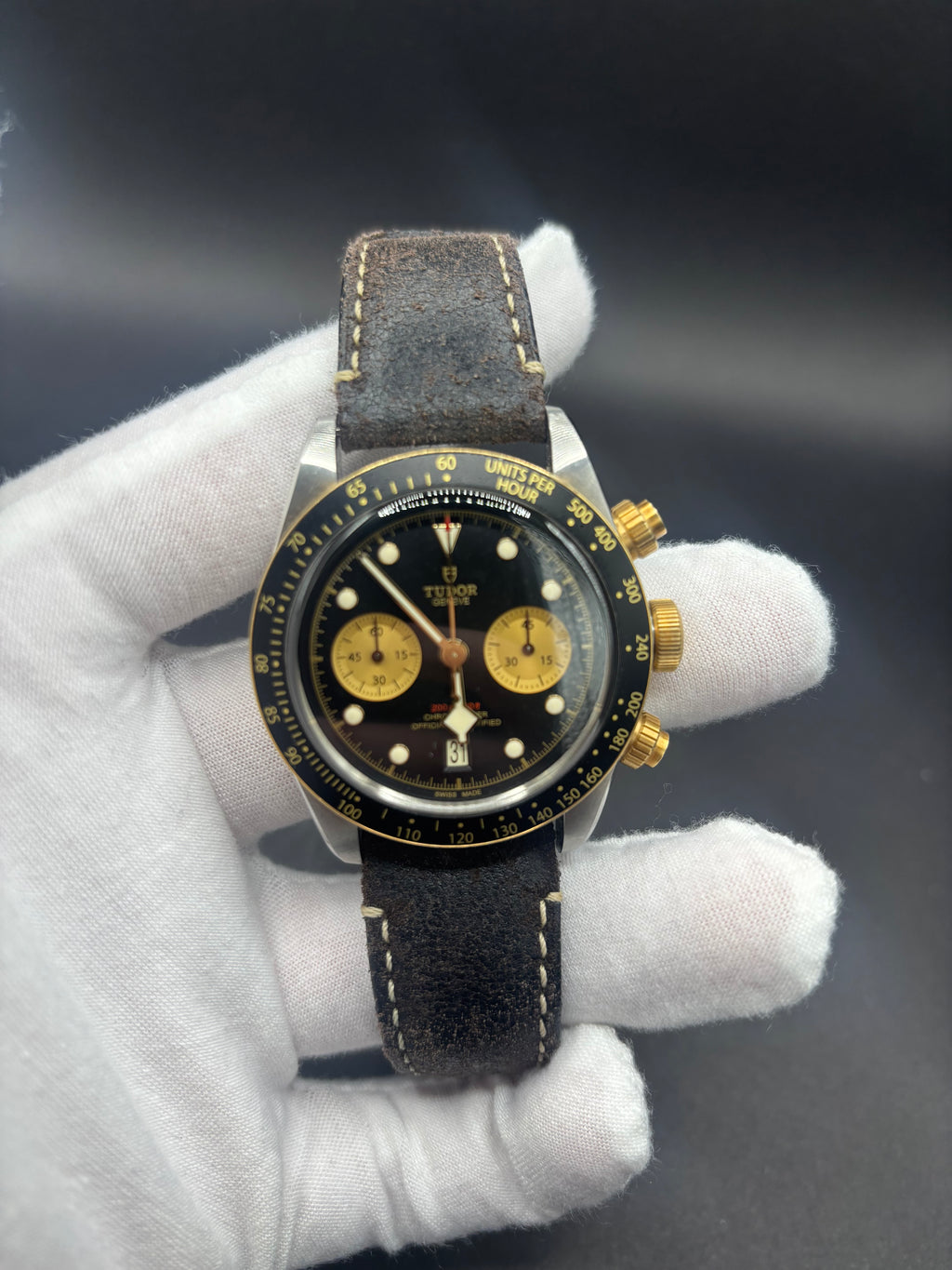 Tudor Black Bay Chrono S&G 79363N Black with box and papers